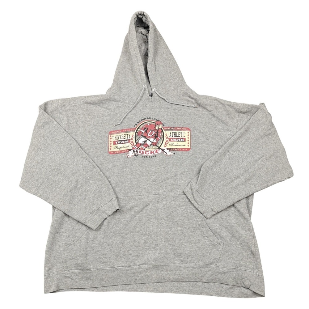 Vintage Bailey's Point Hoodie Mens 2XL Gray Pullover Fleece Hockey Graphic